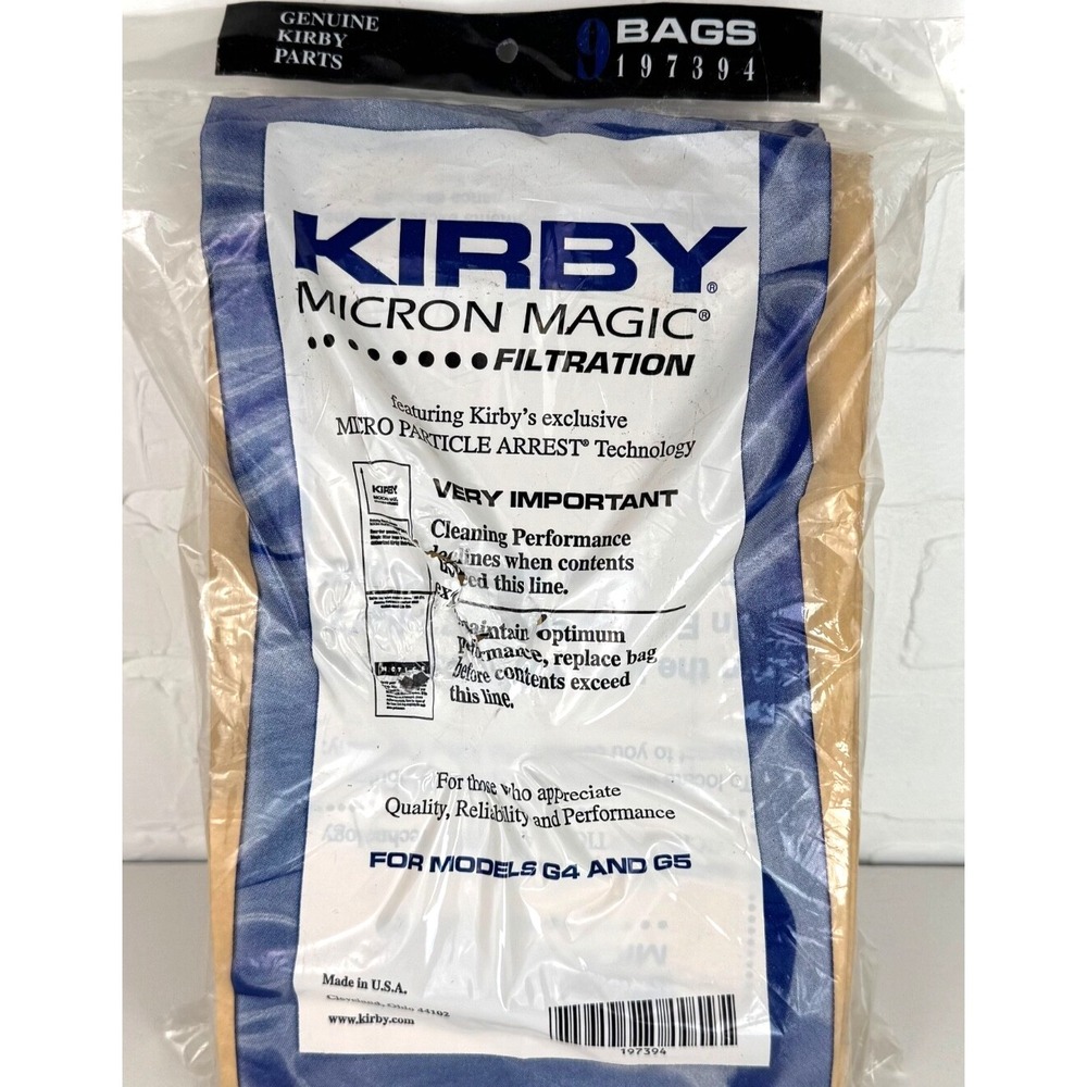 9 KIRBY VACUUM CLEANER BAGS G3 G4 G5 G6 ULTIMATE G G7 G7D MICRON MAGIC 197394
